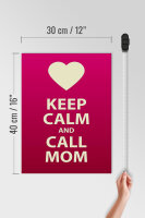 Holzschild Spruch 30x40cm Keep calm and call Mom Geschenk