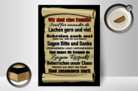 Holzschild Spruch 30x40cm wir sind eine Familie zusammen