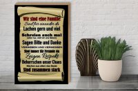 Holzschild Spruch 30x40cm wir sind eine Familie zusammen