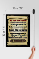Holzschild Spruch 30x40cm wir sind eine Familie zusammen