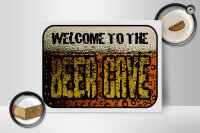 Holzschild Bier 40x30cm welcome to the beer cave