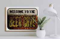 Holzschild Bier 40x30cm welcome to the beer cave