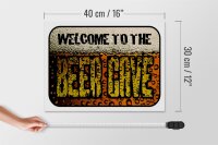 Holzschild Bier 40x30cm welcome to the beer cave