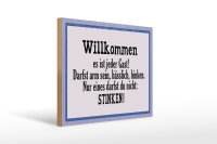 Holzschild Spruch 40x30cm Willkommen es ist jeder Gast