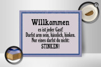 Holzschild Spruch 40x30cm Willkommen es ist jeder Gast