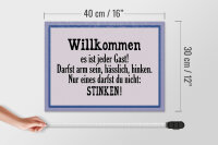 Holzschild Spruch 40x30cm Willkommen es ist jeder Gast