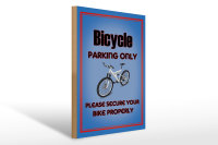 Holzschild Parken 30x40cm Fahrrad Bicycle parking only
