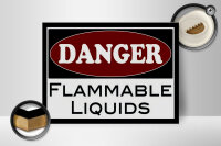 Holzschild Hinweis 40x30cm Danger flammable liquids
