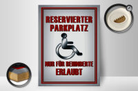 Holzschild Parken 30x40cm Parkplatz nur für Behinderte