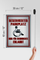 Holzschild Parken 30x40cm Parkplatz nur für Behinderte