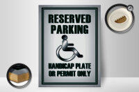 Holzschild Parken 30x40cm Parking handicap plate or