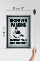 Holzschild Parken 30x40cm Parking handicap plate or