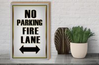 Holzschild Hinweis 30x40cm No Parking fire lane left right