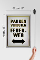 Holzschild Hinweis 30x40cm Parken verboten Feuerweg