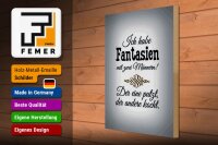 Holzschild Spruch 30x40cm Fantasien zwei Männer 1 putzt