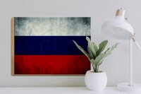 Holzschild Flagge 40x30cm Russland Fahne Russia Flag