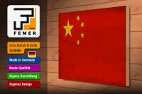 Holzschild Flagge 40x30cm China Fahne Wanddeko