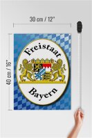 Holzschild Spruch 30x40cm Freistaat Bayern Wappen