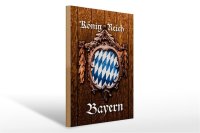 Holzschild Spruch 30x40cm Königreich Bayern Holzoptik