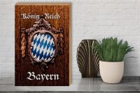 Holzschild Spruch 30x40cm Königreich Bayern Holzoptik