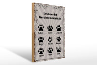 Holzschild Spruch 30x40cm Lexikon Tierpfotenabdrücke...