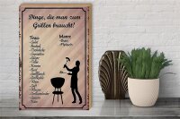Holzschild Spruch 30x40cm Dinge die man zum Grillen braucht