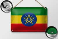 Blechschild Flagge Äthiopien 18x12cm Flag Ethiopia...