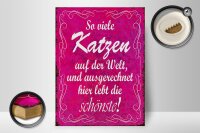 Holzschild Spruch 30x40cm so viele Katzen auf der Welt