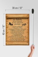 Holzschild Spruch 30x40cm Gebote Pferdestall Schweinestall