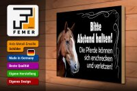 Holzschild Spruch 40x30cm bitte Abstand halten Pferde