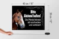 Holzschild Spruch 40x30cm bitte Abstand halten Pferde