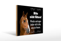 Holzschild Spruch 40x30cm bitte nicht füttern Pferde