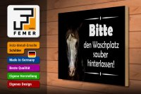 Holzschild Spruch 30x40cm Pferde bitte Waschplatz sauber