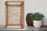 Holzschild Spruch 30x40cm 10 Gebote für Mädchen du sollst