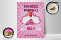 Holzschild Spruch 30x40cm Princess parking only rosa Krone