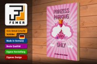 Holzschild Spruch 30x40cm Princess parking only rosa Krone