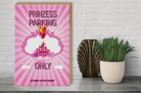 Holzschild Spruch 30x40cm Princess parking only rosa Krone