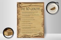 Holzschild Spruch 30x40cm die 10 Gebote Gottes bin Herr