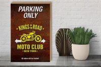 Holzschild Spruch 30x40cm parking only moto club new york