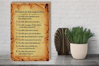 Holzschild Spruch 30x40cm 10 Gebote für Schwiegermütter