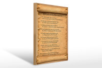 Holzschild Spruch 30x40cm 10 Gebote für Ehemänner sage ja