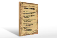 Holzschild Spruch 30x40cm 10 Biergebote du sollst kein