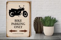 Holzschild Spruch 30x40cm Bike parking only Motorrad