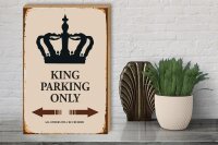 Holzschild Spruch 30x40cm King parking only Krone