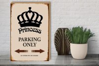 Holzschild Spruch 30x40cm Princess parking only Krone