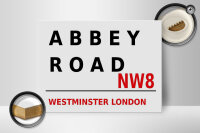 Holzschild london 40x30cm Street Abbey Road NW8