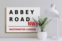 Holzschild london 40x30cm Street Abbey Road NW8