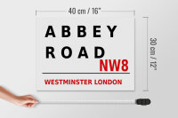 Holzschild london 40x30cm Street Abbey Road NW8