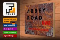 Holzschild London 40x30cm Abbey Road NW8