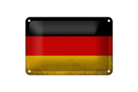 Blechschild Flagge Deutschland 18x12cm Flag Germany...